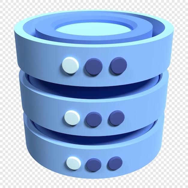 PSD 3d render van database database server 3d render pictogram netwerk en database computertechnologie 3d render illustratie