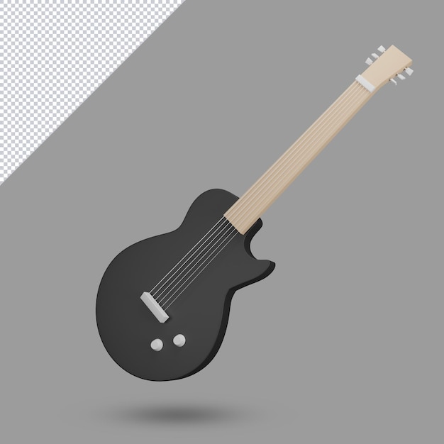 PSD 3d-renderad elgitarr 3d-illustration