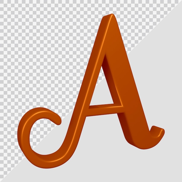 PSD 3d-rendering af alfabet bogstav a
