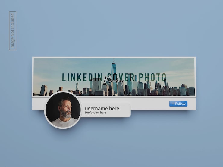 PSD 3d-rendering af linkedin-coverfotomockup