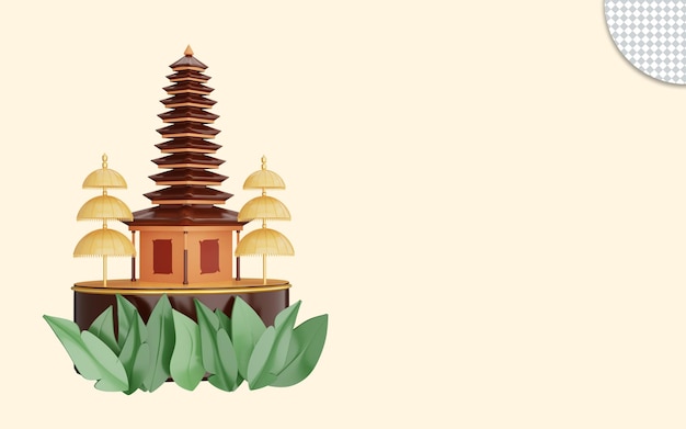 PSD 3d-rendering af nyepi balis stilhedsdag