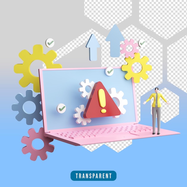 PSD 3d rendering app feil illustrasjon