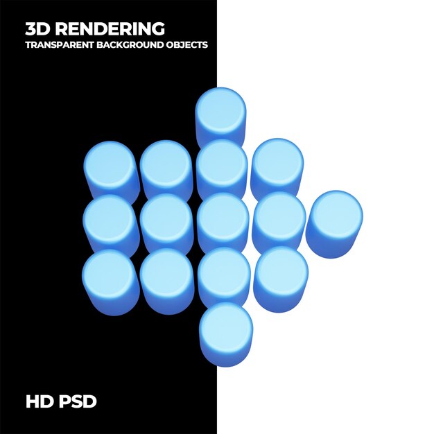 PSD การเรนเดอร์ 3 มิติ ลูกศร psd