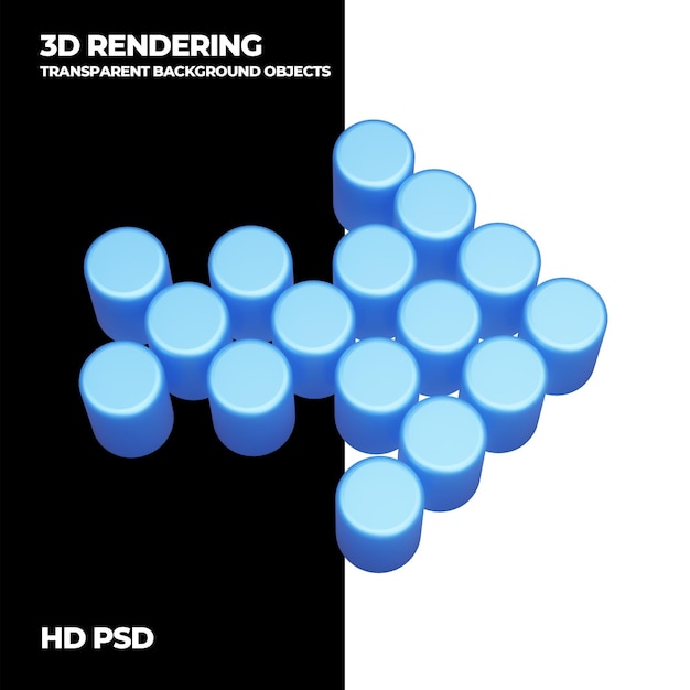 PSD การเรนเดอร์ 3 มิติ ลูกศร psd