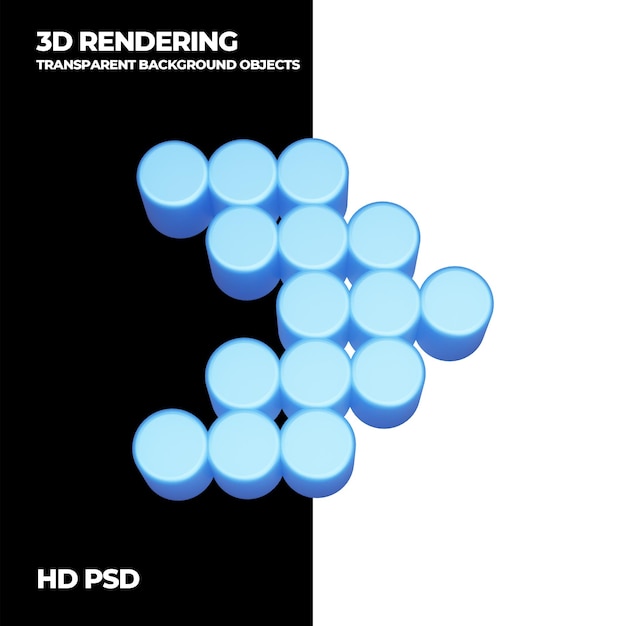 PSD การเรนเดอร์ 3 มิติ ลูกศร psd