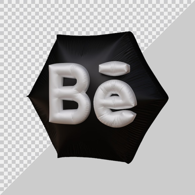 PSD 3d-rendering av behance-ikon som ballong