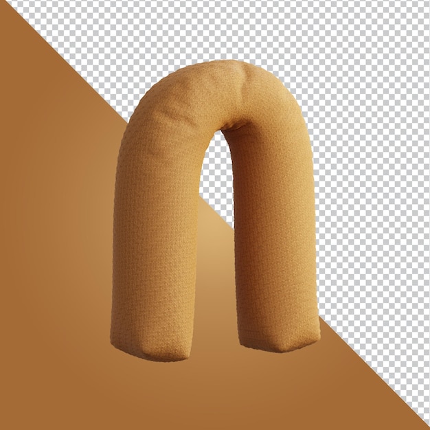 PSD 3d-rendering av bokstaven n isolerad