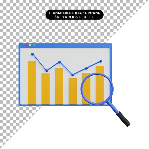 PSD 3d-rendering av datarapport