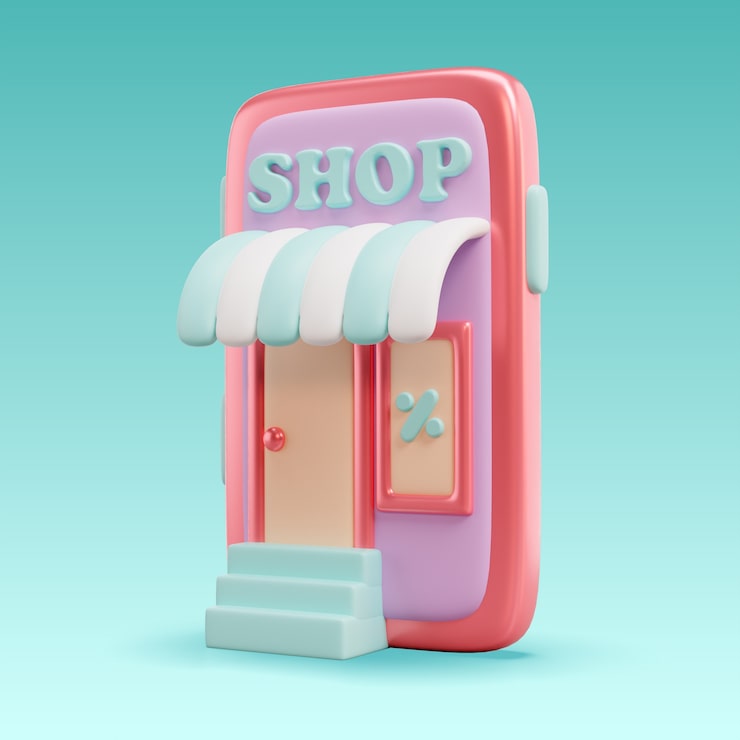 3d rendering of buy online icon