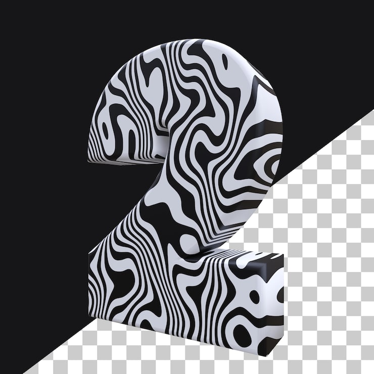 PSD 3d-rendering nummer 2 premium psd