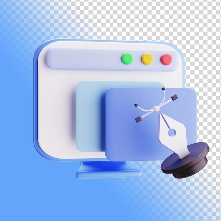 PSD 3d 渲染 笔 图标 插图 矢量 概念 工具 设计