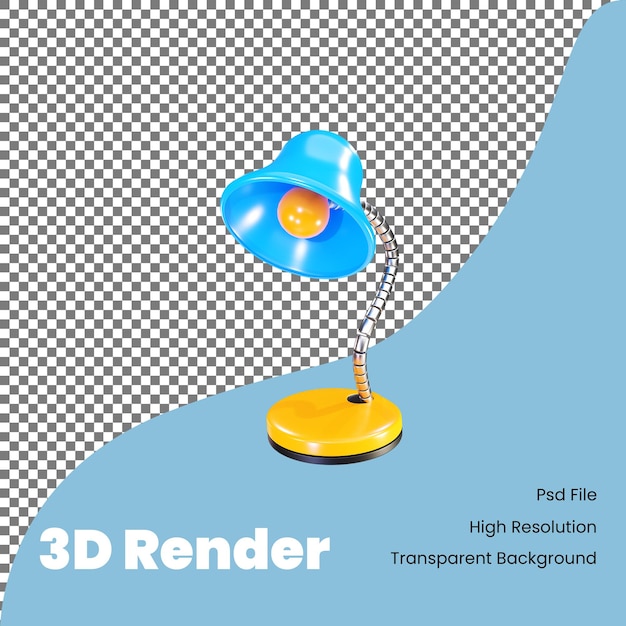 PSD 3d渲染学习灯图标，用于返校