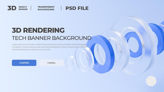 PSD 3d rendering tech banner