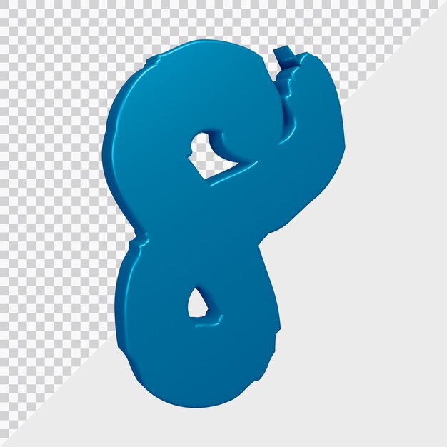 PSD 3d-renderöinti numerosta 8