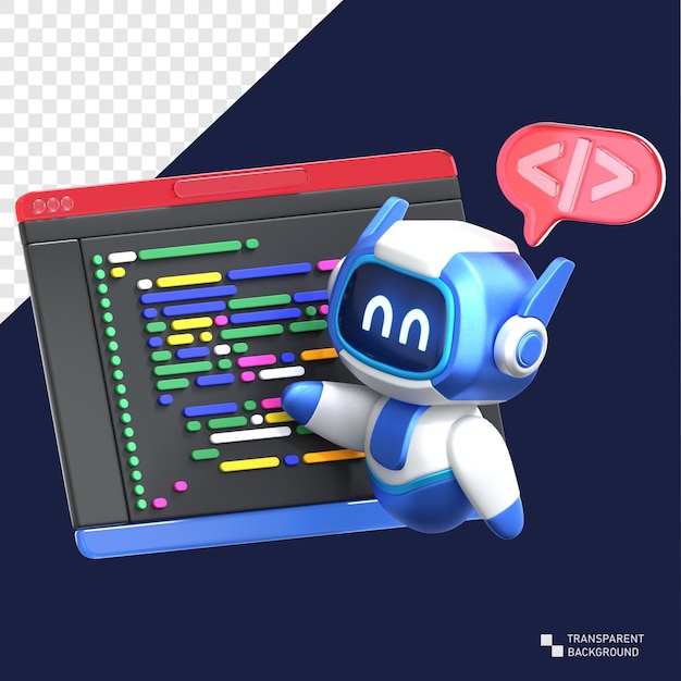 PSD 3d-robot programmeringsassistent med kodeskjerm
