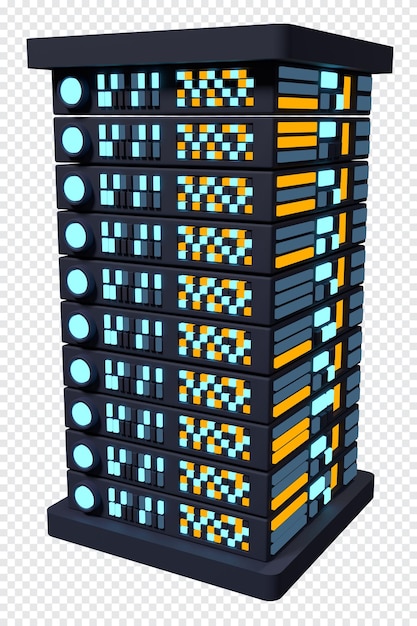 PSD 3d-server netwerk-serverruimte 3d-computerapparatuur opslagdatabase isometrische server 3d-rendering