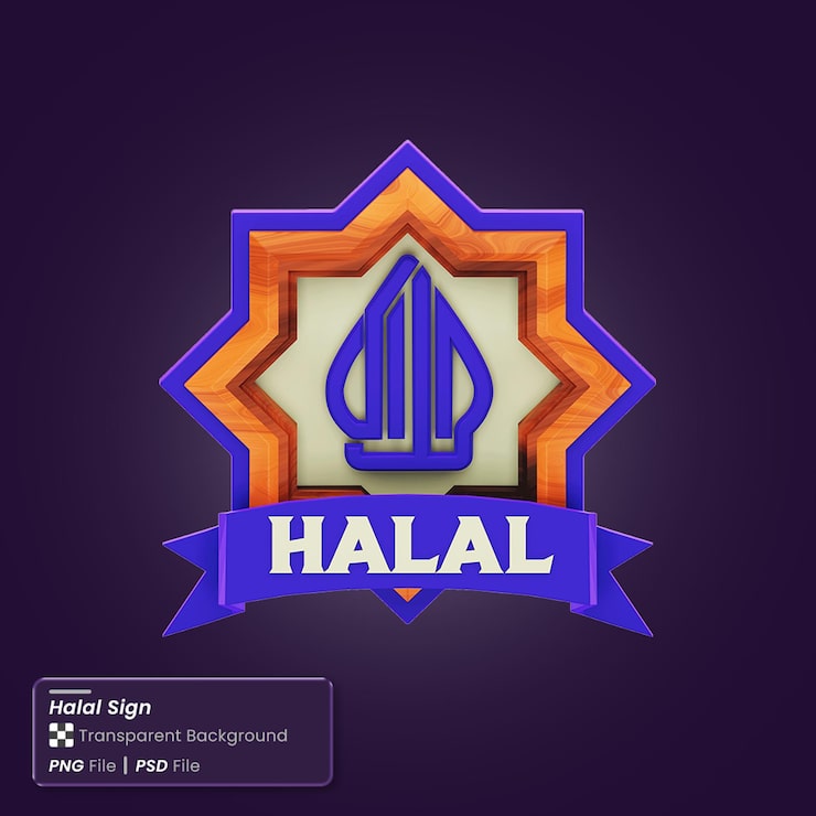 PSD 3d-skilt halal
