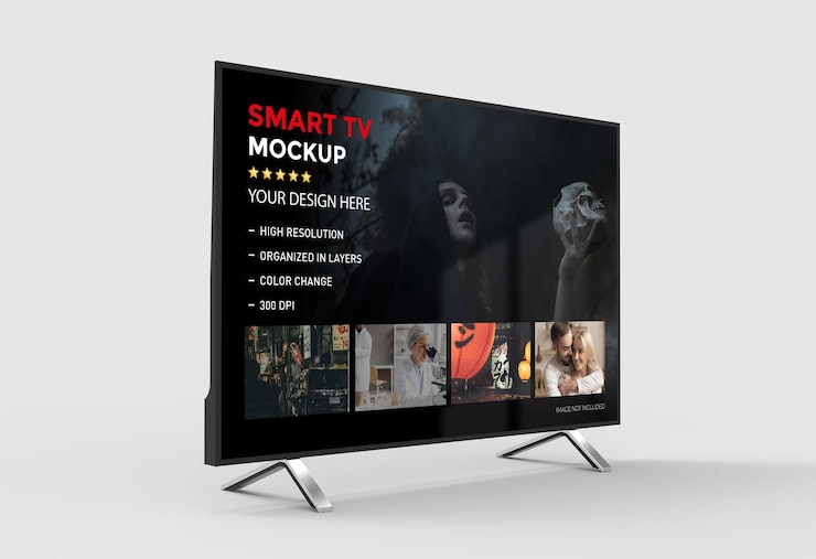 PSD 3d 스마트 tv 모형 격리 된 렌더링