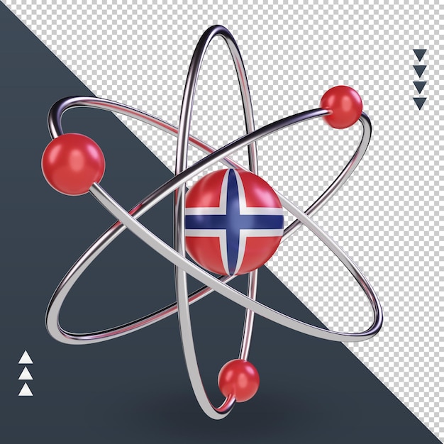 PSD 3d-vitenskapsdag norge flaggrendering, venstre visning