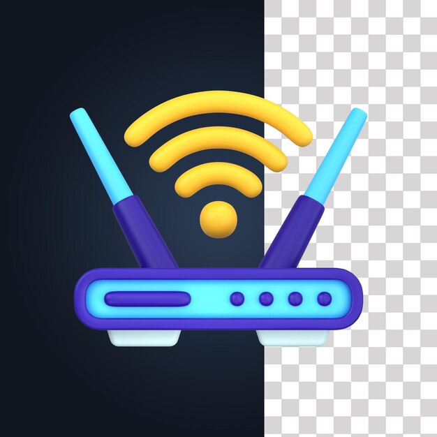 PSD 3d wifi-ruter illustrasjon