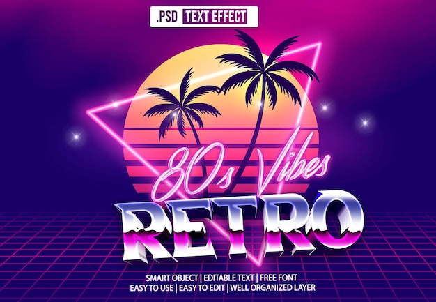 PSD 80-talls retro tekst effekt