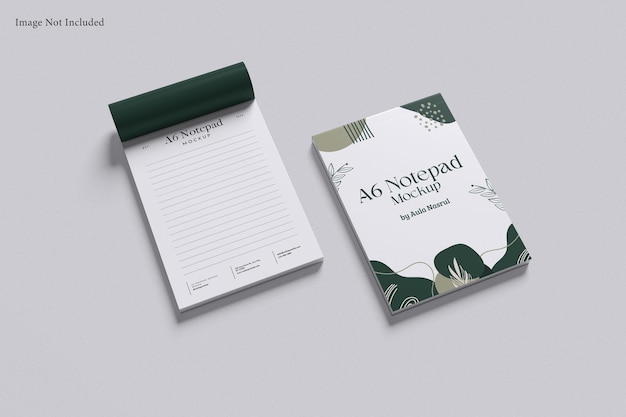 PSD a6-mockup af notesblok