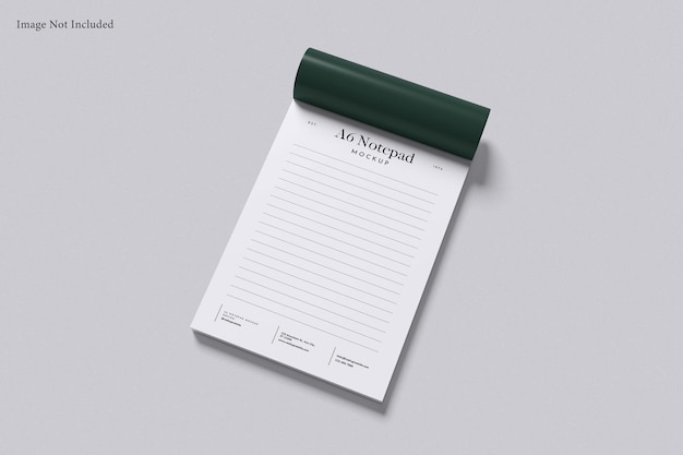 PSD a6-mockup af notesblok