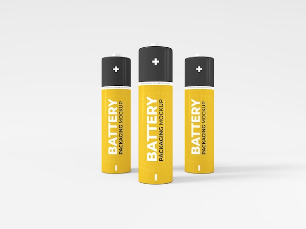 PSD aa pil ambalajı mockup