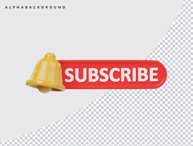 PSD abone ol simgesi 3d render illüstrasyonu