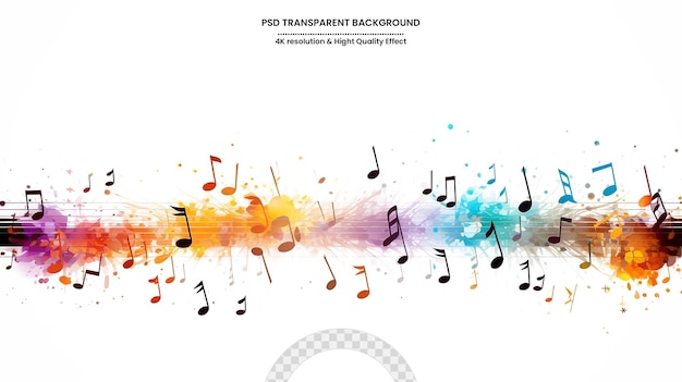 PSD abstrakt musikbaggrund med noder og sommerfugle