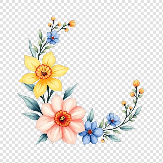 PSD akvarel forår blomsterkrans