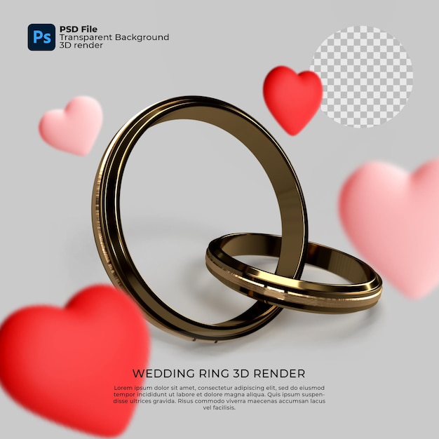 PSD alyans 3d şeffaf render