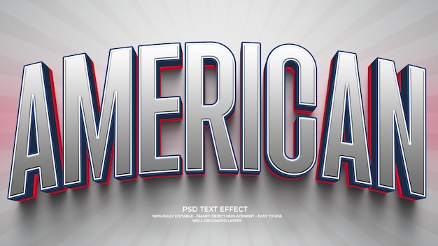 PSD amerikaans 3d-teksteffect