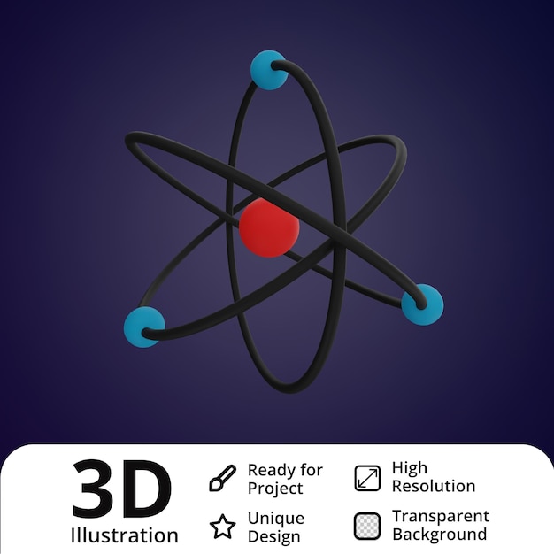 PSD atom 3d illustrasjon