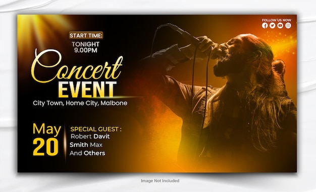PSD bannerdesignmal for musikkfest