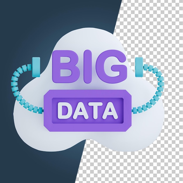 PSD big data cloud 3d-ikoner rendering clipart
