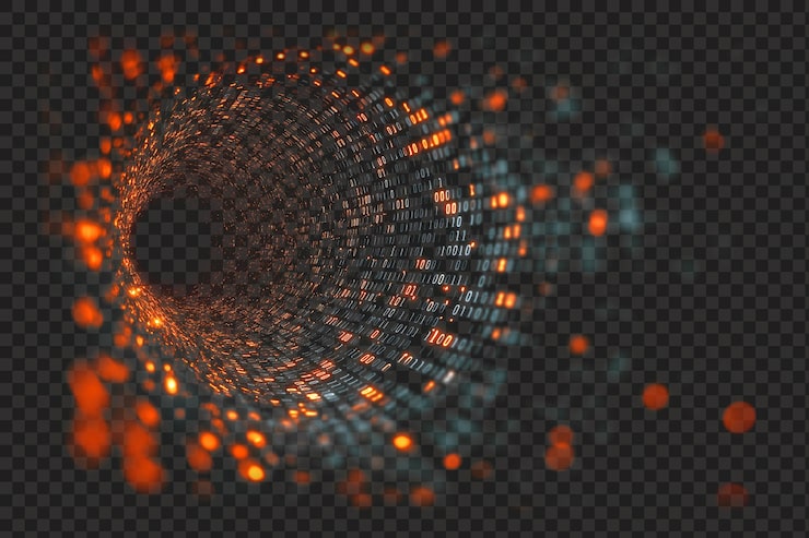 PSD binær kode tunnel data flow digital informationsstrøm baggrund isoleret baggrund png