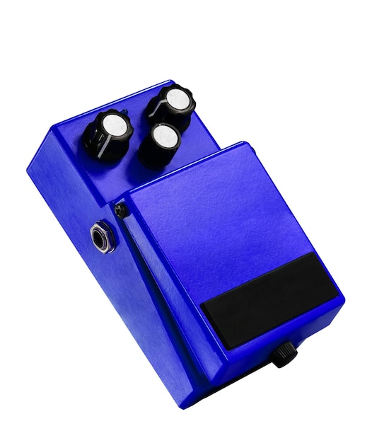PSD blå distortion gitarr effektpedal