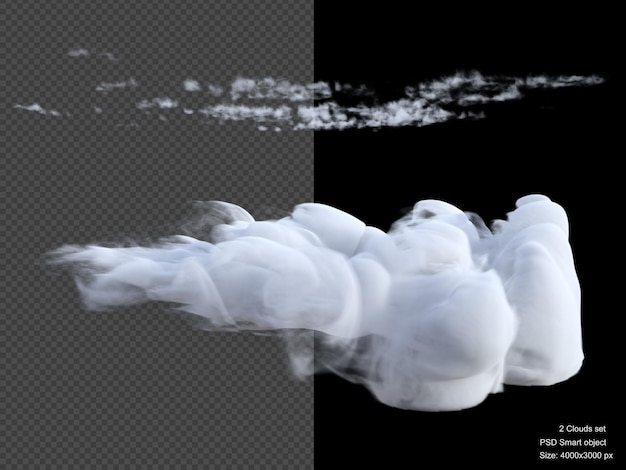 PSD blåsiga moln isolerade 3d-rendering