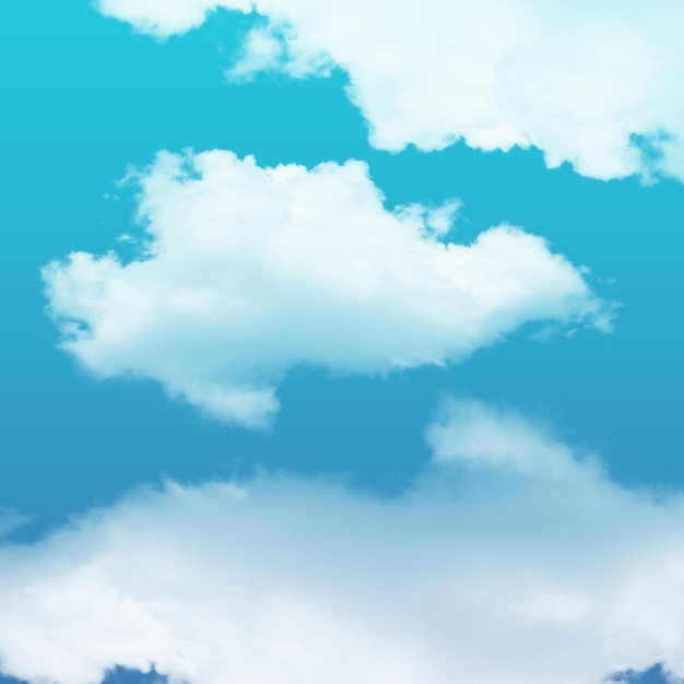 PSD ท้องฟ้าสีครามที่มีเมฆและเมฆสีขาว