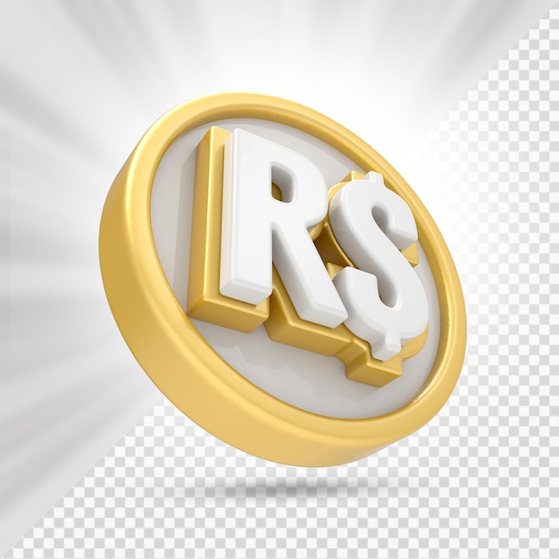 PSD brasilien real mønt 3d