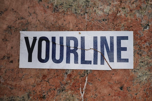 PSD broken rectangular sign sticker mockup