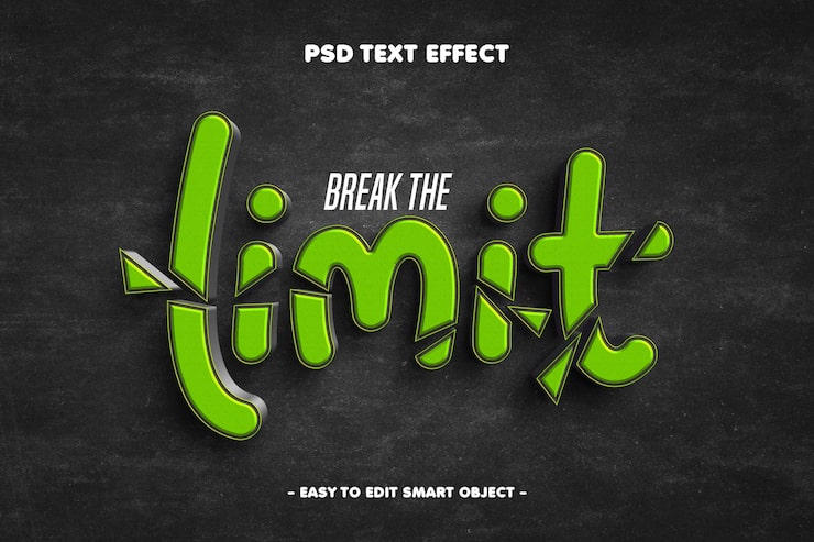 PSD bryt gränsen texteffekt