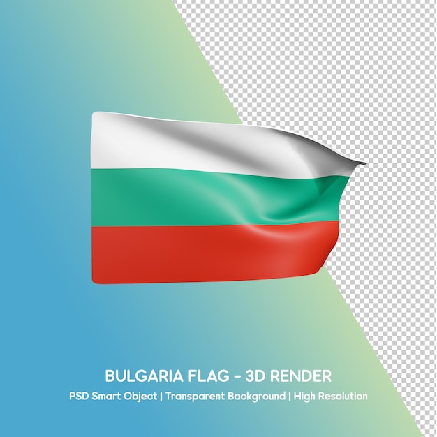 PSD bulgaristan bayrağı 3d render
