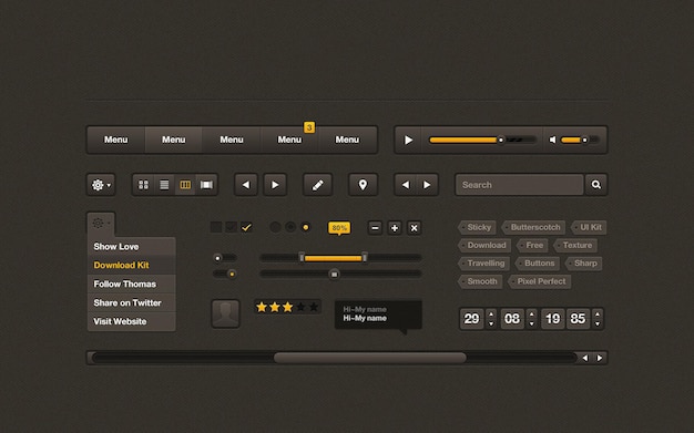 PSD button ui kit collection psd