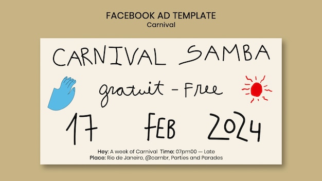 PSD カーニバルの祝賀フェイスブックのテンプレート