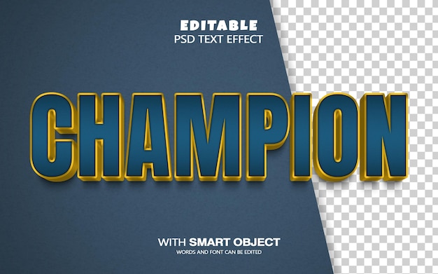 PSD champion-teksteffect