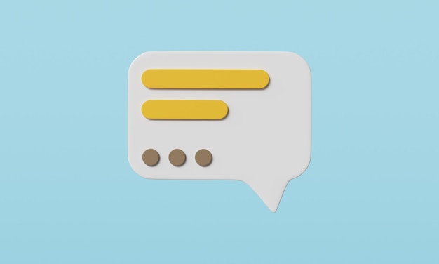 PSD chat bubbla ikon 3d-rendering