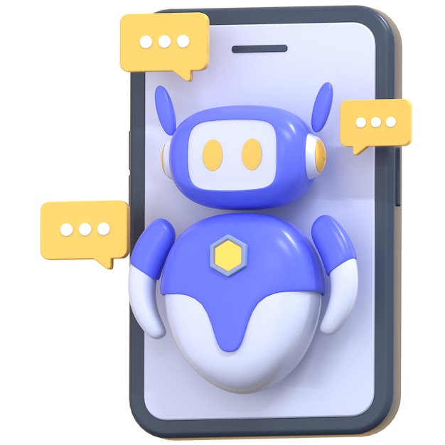 PSD chatbot 3d-illustrasjonsikonpakkeelement