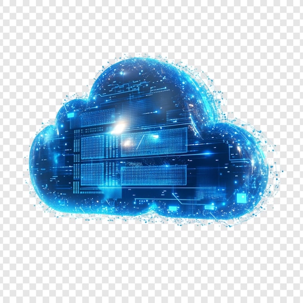 PSD cloud computing digital data server nätverksteknik blå glödande